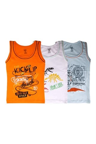 Erkek Çocuk Çok renkli Atlet 3'lü Paket 