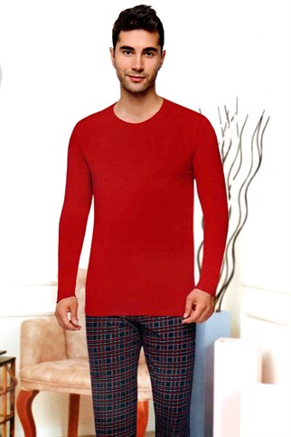 Erkek Uzun Kol Mevsimlik  Penye Pijama Takımı