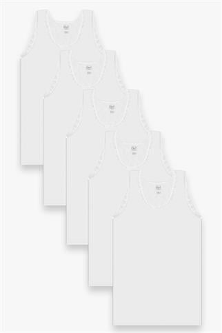 Kadın 2'li Büyük Beden Çicek Güpürlü Atlet HİJYENİK PAKETİNDE