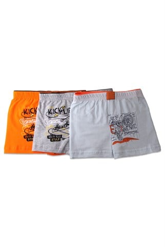 Erkek Çocuk Çok Renkli Havlu Bel Boxer 3'lü Paket 