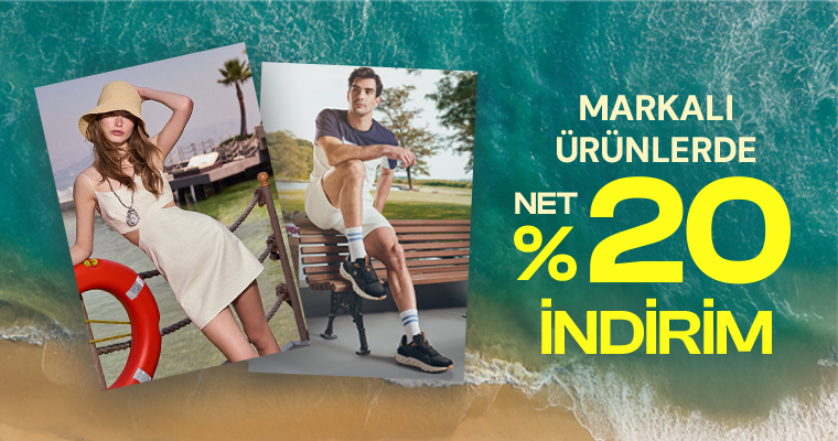 Markalı Ürünlerde %20 İndirim