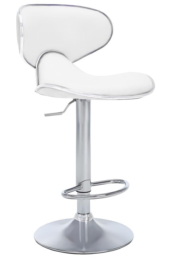 Bürocci Zen Bar Taburesi - Beyaz Modern Deri Metal Ayaklı Yüksek Tezgah Sandalyesi - 9549S0486