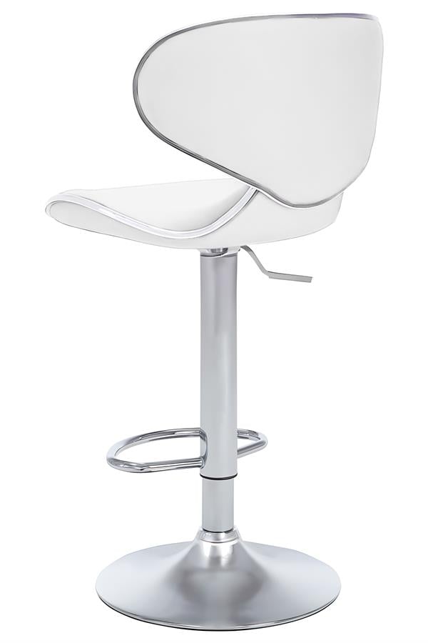 Bürocci Zen Bar Taburesi - Beyaz Modern Deri Metal Ayaklı Yüksek Tezgah Sandalyesi - 9549S0486