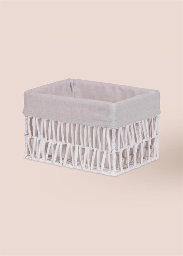 The Mia Cesta Hasır Organizer Sepet Beyaz 26x18x16 cm