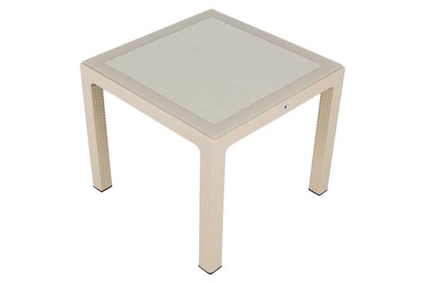 Mandella 90x90 Elit Rattan Masa (Camlı) ÇÖLBEJİ
