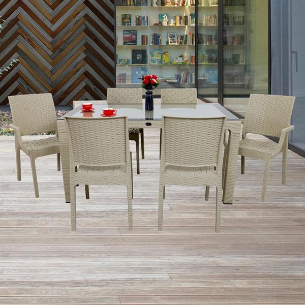Mandella Elit Rattan 90x150 2 Elit Koltuk 4 Elit Sandalye Camlı Masa Takımı Çölbeji