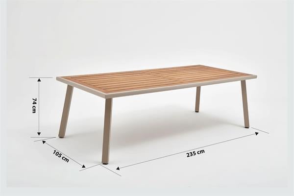 Erinöz Milano Iroko Tabla 100x230 Alüminyum Masa - Kum Rengi