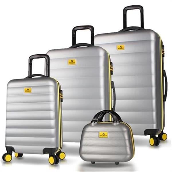 My Valice Colors Abs Kabin Orta Büyük ve Makyaj Boy Gri 4'lü Travel Valiz Seti