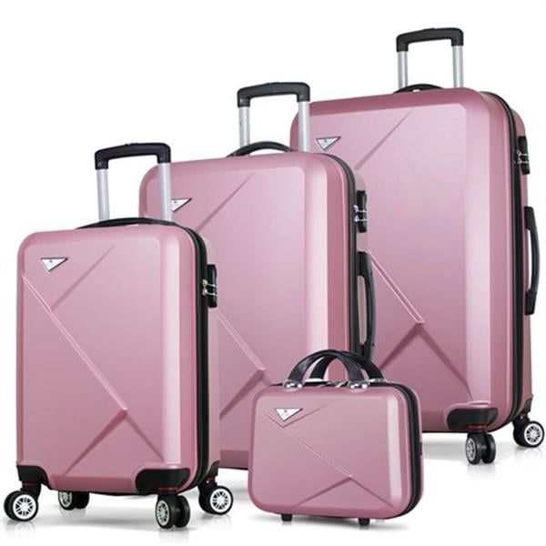 My Valice Diamond Abs Kabin Orta Büyük ve Makyaj Boy Rose Gold 4'lü Travel Valiz Seti