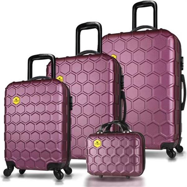 My Valice Honey Abs Kabin Orta Büyük ve Makyaj Boy Mürdüm 4'lü Travel Valiz Seti