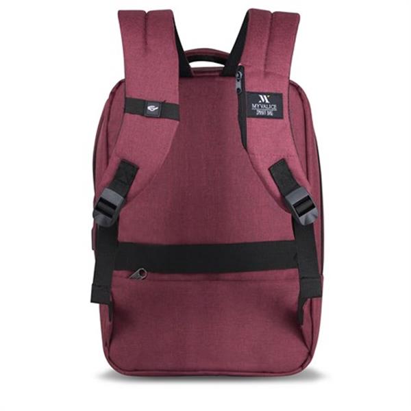 My Valice Smart Bag Active Usb Şarj Girişli Slim Notebook Sırt Çantası Bordo