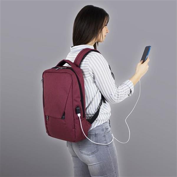 My Valice Smart Bag Active Usb Şarj Girişli Slim Notebook Sırt Çantası Bordo