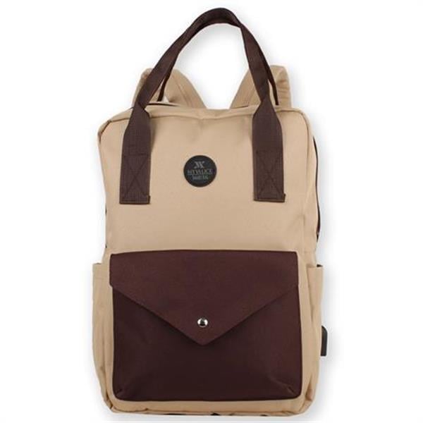 My Valice Smart Bag Post Usb Şarj Girişli Laptop Bölmeli Notebook Sırt Çantası Krem