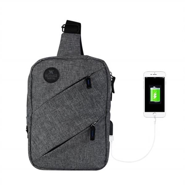 My Valice Smart Bag Usb'li Çapraz Göğüs Çantası 1504 Gri