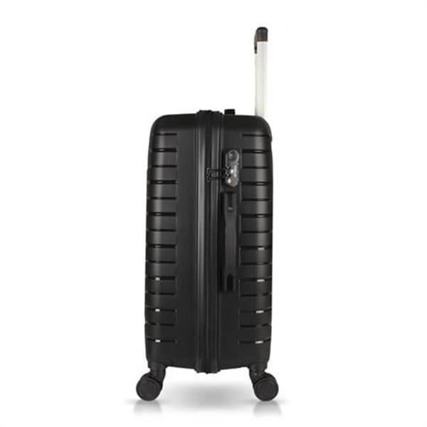 My Valice Solid PP Polipropilen Kırılmaz Kabin Orta Büyük ve Makyaj Boy Siyah 4'lü Travel Valiz Seti