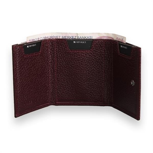 My Valice Unisex Hakiki Deri Cüzdan ve Kartlık 1819 Bordo
