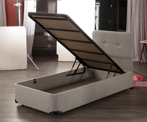Niron Baza - 90x190 cm Tek Kişilik Sandıklı Klasik Kumaş Baza