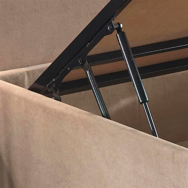 Niron Ela Baza - 80x180 cm Tek Kişilik Sandıklı Sütlü Kahve Kumaş Baza Silinebilir Soho Kumaş