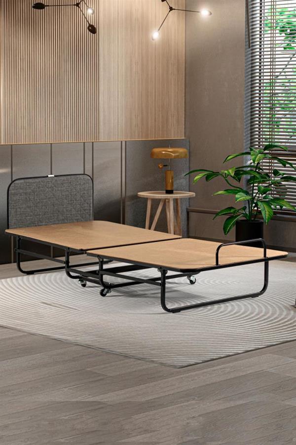 Niron Otel Katlanır Yatak - 90x200 cm Tek Kişilik Yaylı Yatak ve Karyola