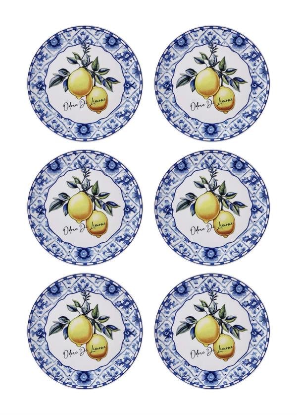 The Mia Odore Di Limone Pasta Tabağı 6lı Set 19 cm ODL0001