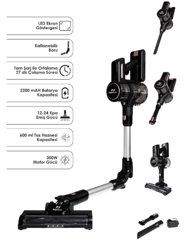 PIRANTECH ES411 Kablosuz Dikey Süpürge