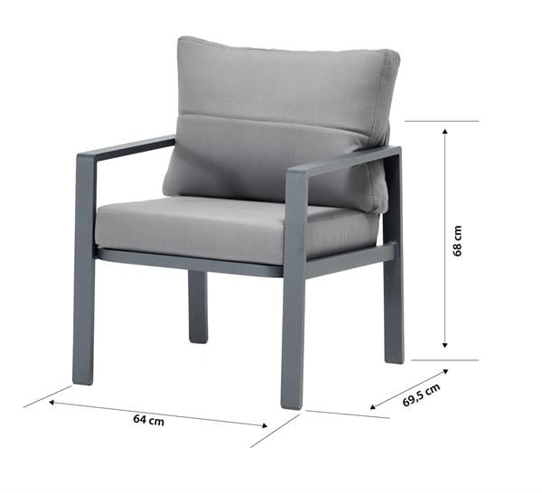 Erinöz Siena Bahçe Balkon Alüminyum Oturma Grubu 2+1+1+Sehpa