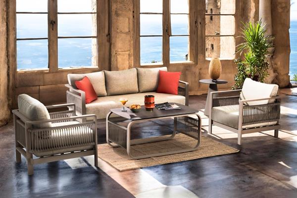 Erinöz Venedik Bahçe Balkon Alüminyum Oturma Grubu 3+1+1+Seramik Sehpa
