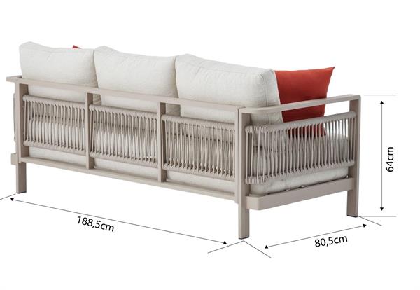 Erinöz Venedik Bahçe Balkon Alüminyum Oturma Grubu 3+1+1+Seramik Sehpa