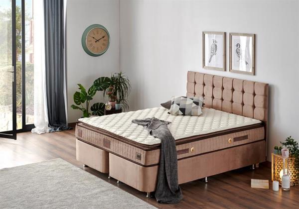 W. Cotton 160x200 cm Çift Kişilik Pedli Yatak Baza Başlık Takımı - Kumaş Baza, Başlık ve Yatak Seti