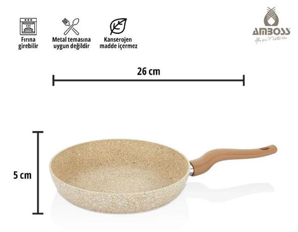 Amboss Fla-0984 Flare 3 Parça Granit Ezme Tencere & Tava Seti - Cappucıno