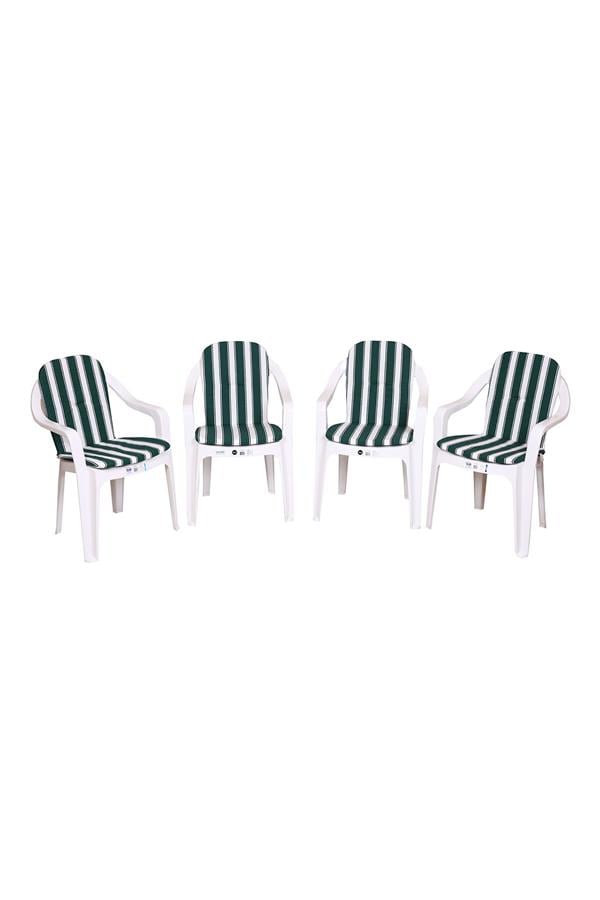 Belde Delüks 4'lü  Mono Minder Yeşil/Beyaz-7301