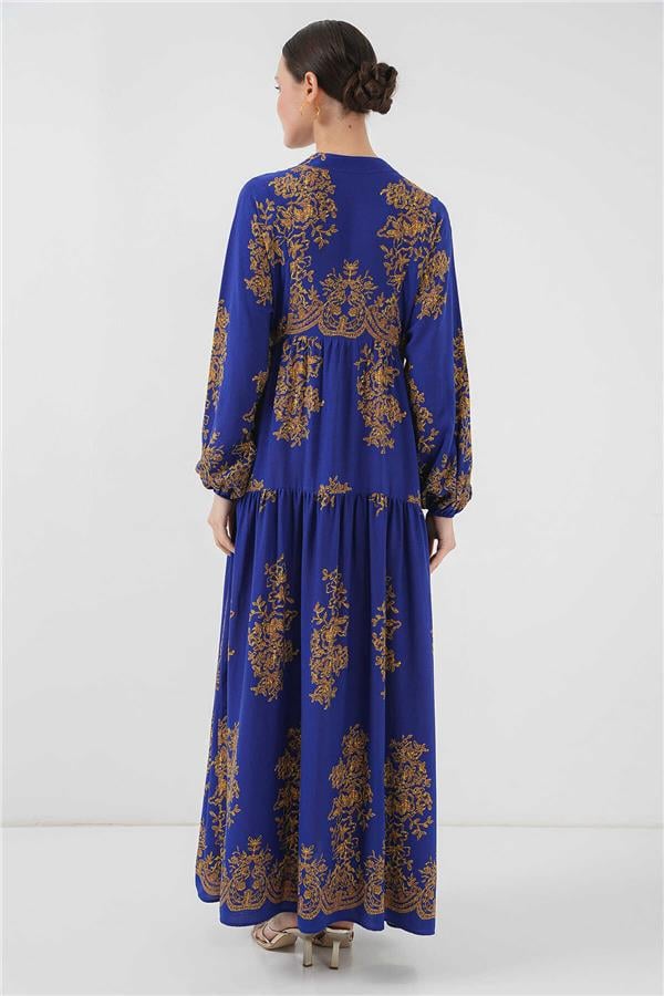 Bıgdart 2423 Saks Gold  Tesettür Elbise