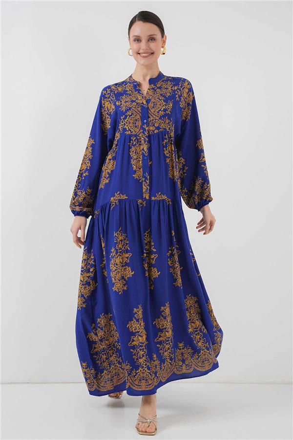Bıgdart 2423 Saks Gold  Tesettür Elbise