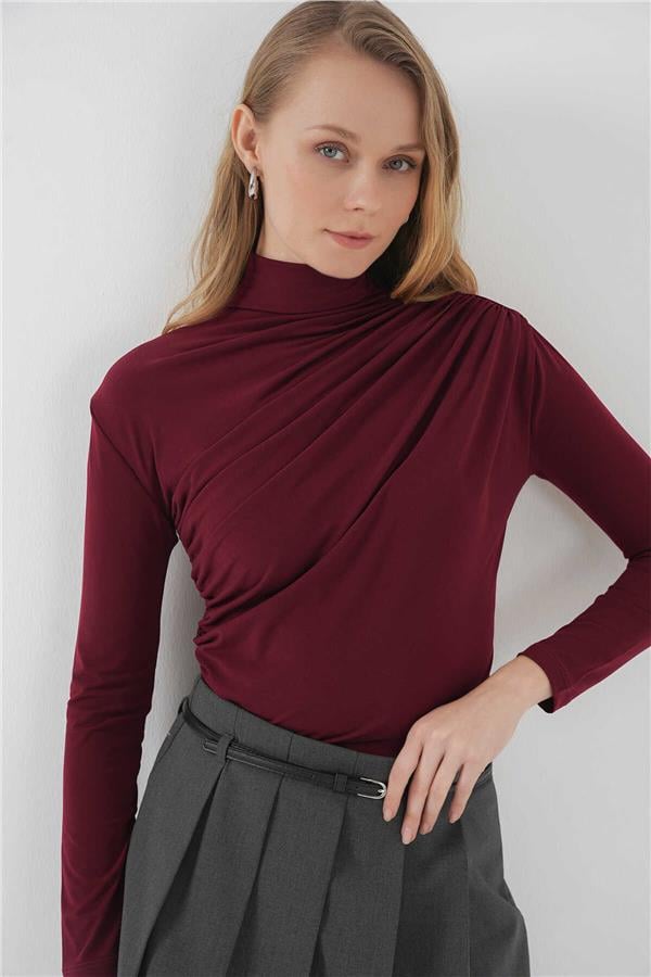 Bigdart 925 Bordo Kadın Buzgulu Bluz