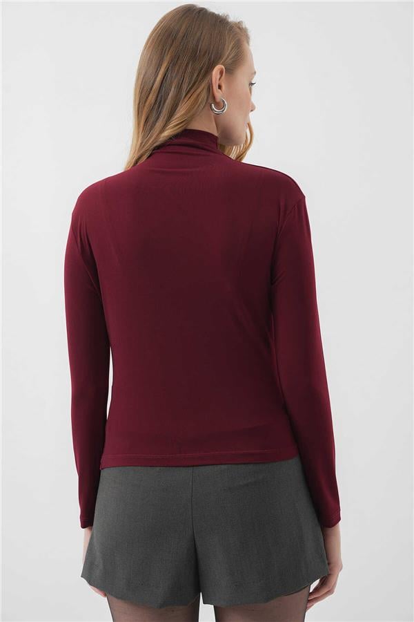 Bigdart 925 Bordo Kadın Buzgulu Bluz