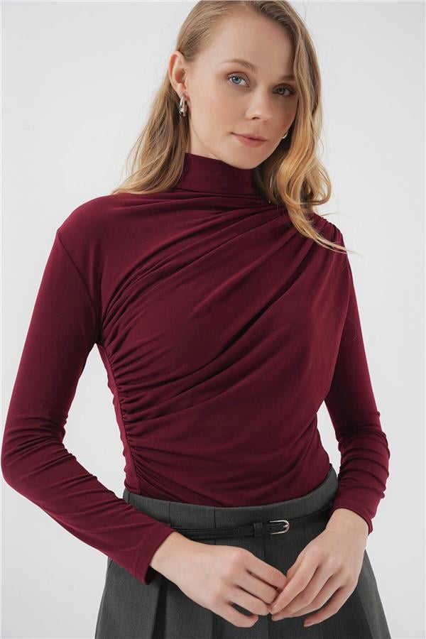 Bigdart 925 Bordo Kadın Buzgulu Bluz