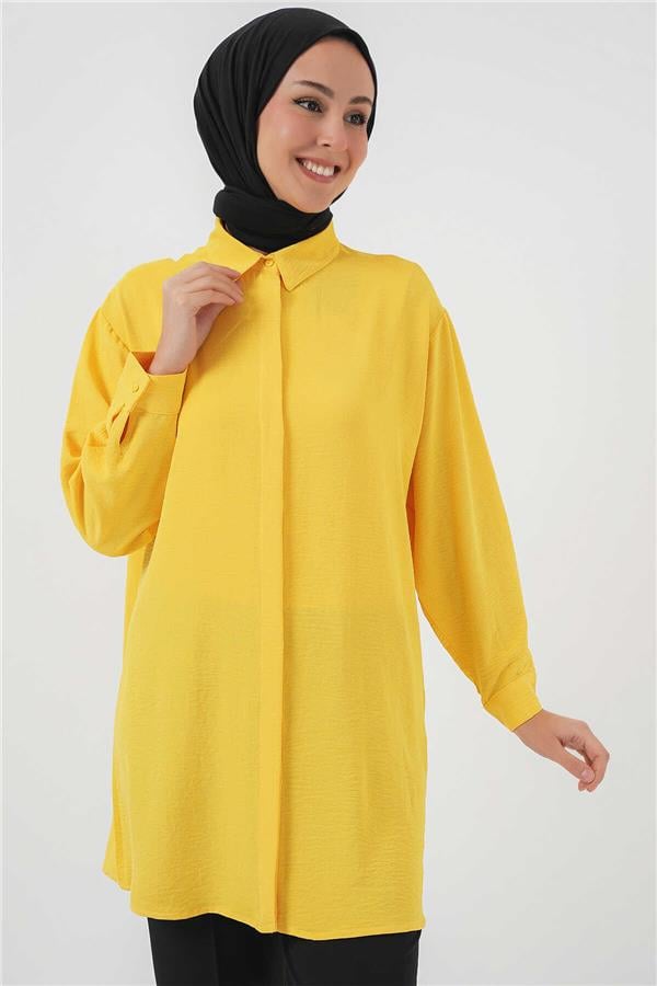 Bıgdart Y25 5945 Sarı Uzun Gömlek Tunik