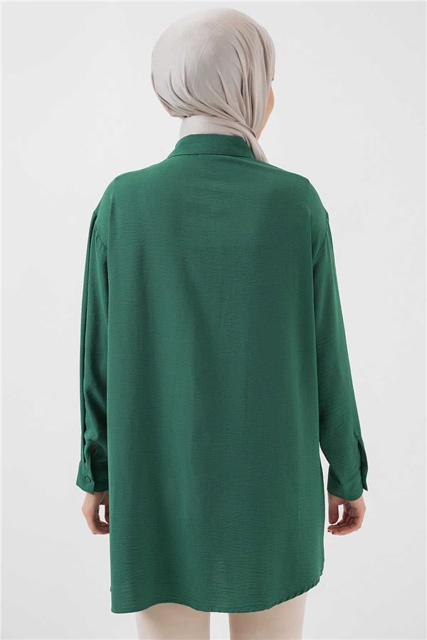 Bıgdart Y25 5945 Zümrüt Uzun Gömlek Tunik