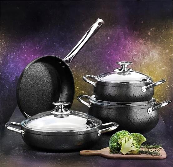 BRILLANT DKM-TN-5972 TENCERE SETI RIGEL 7PRC SIYAH
