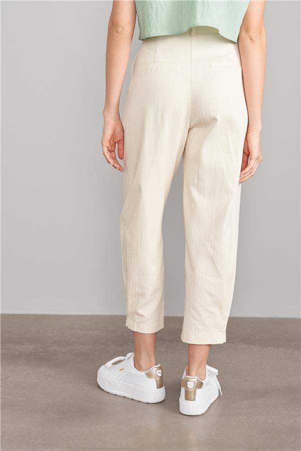 C.K Z-36127 Fithit Byn Balıksırtı Keten Pantolon Natural