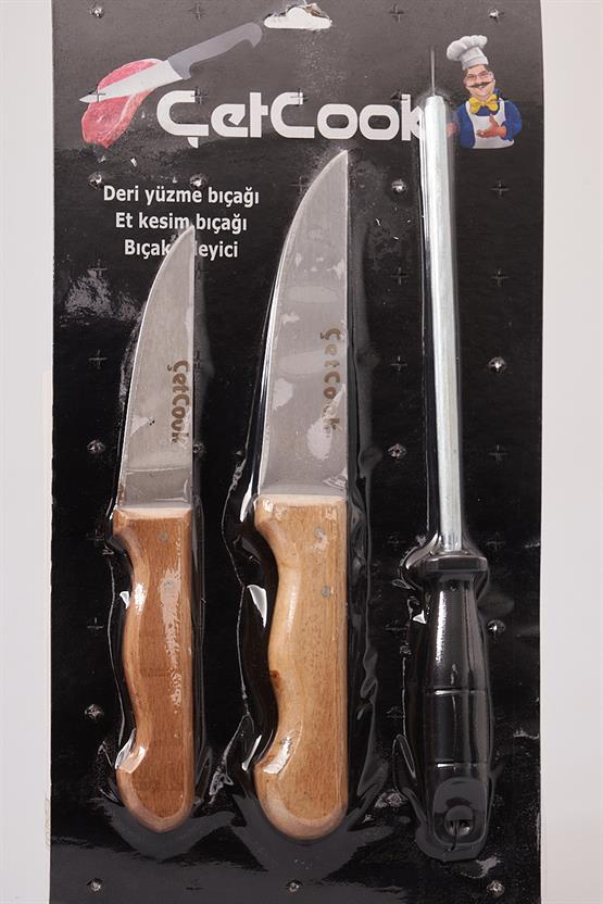 Çetcook 3'lü Kurban Bıçak Seti
