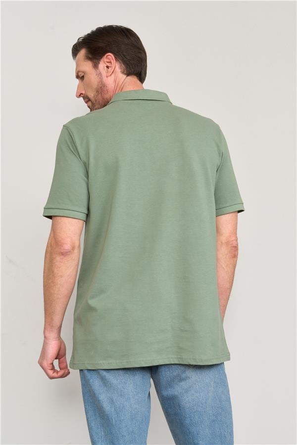 Chester Polo 2742-L Erkek Polo Yaka Pike T-Shirt Haki %100 Pamuk