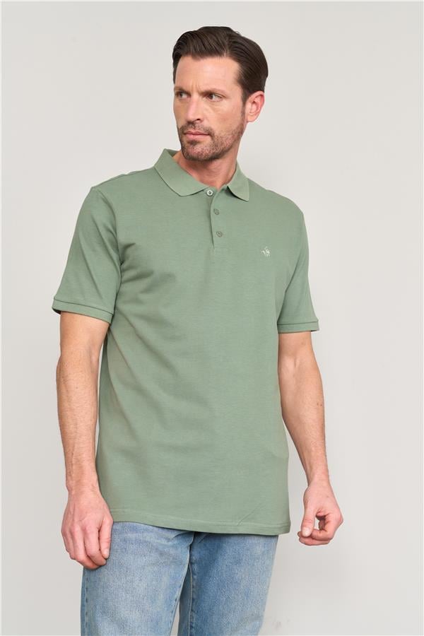 Chester Polo 2742-L Erkek Polo Yaka Pike T-Shirt Haki %100 Pamuk