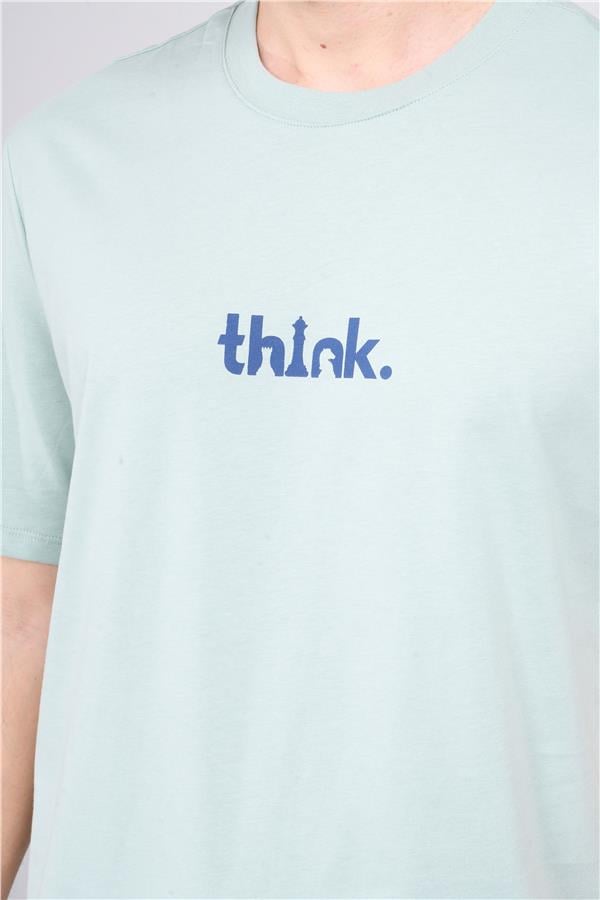 Çetinkaya Chester Polo 3900 Erkek Bisiklet Yaka Pamuk Baskılı Comfort T-shirt  Çağla