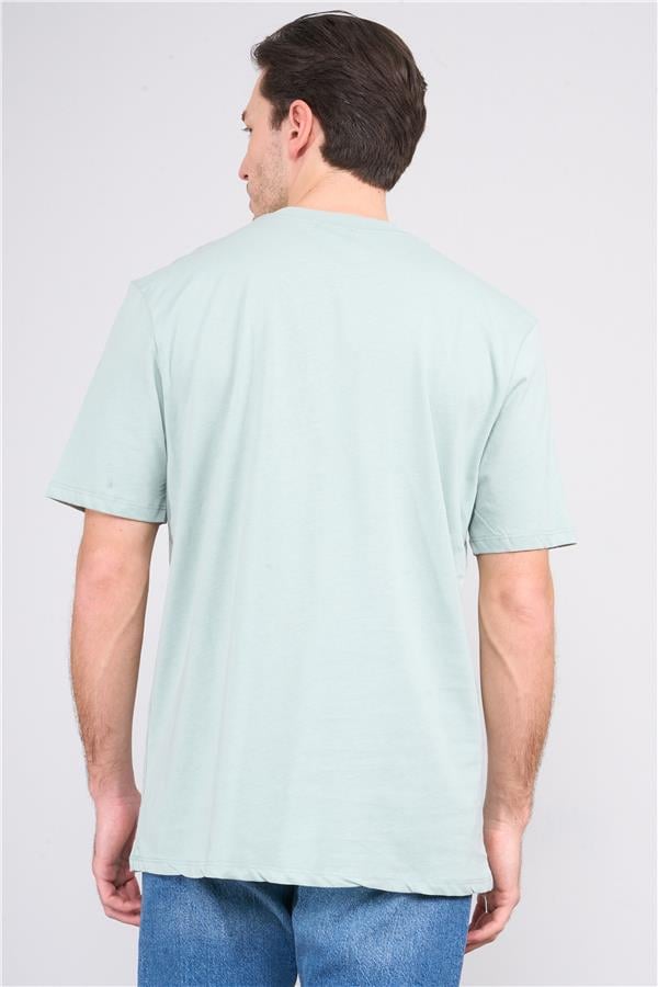 Çetinkaya Chester Polo 3900 Erkek Bisiklet Yaka Pamuk Baskılı Comfort T-shirt  Çağla