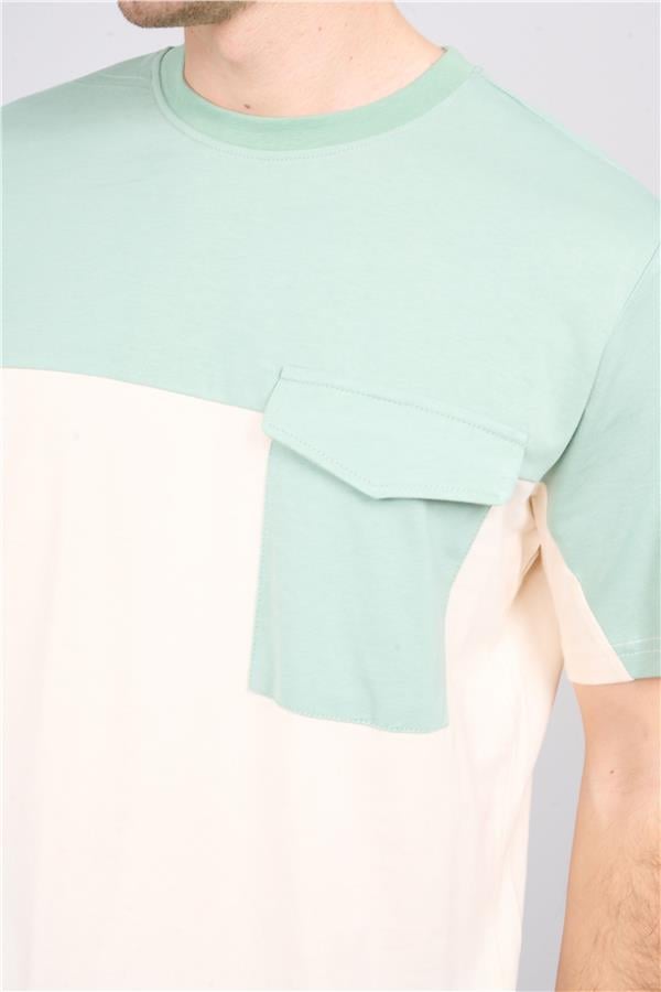 Çetinkaya Chester Polo 4131 Bisiklet Yaka Penye Regular Cepli T-shirt Koyu Krem