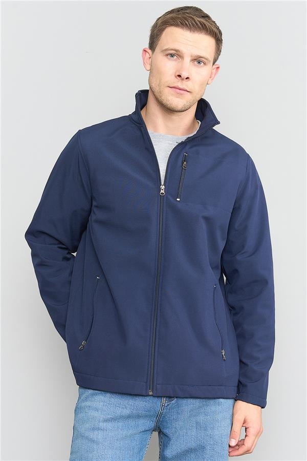 Çetinkaya Chester Polo 7500 Erkek Dik Yaka Softshell Mont Lacivert