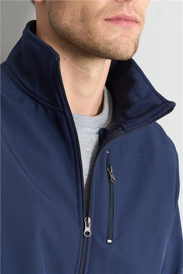 Çetinkaya Chester Polo 7500 Erkek Dik Yaka Softshell Mont Lacivert