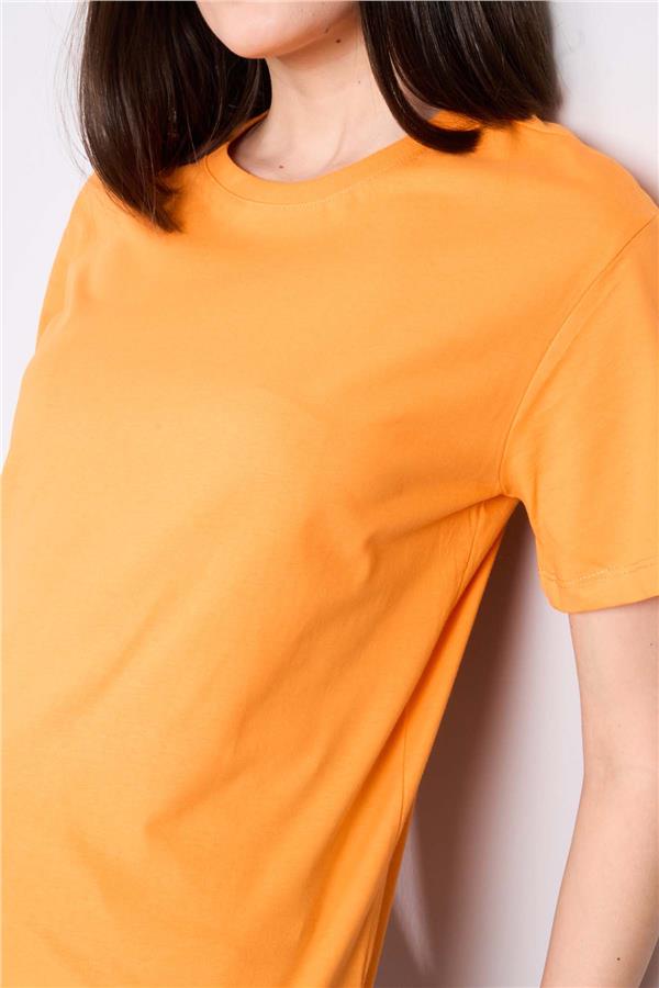 Çetinkaya Fithit 3264 Bayan Bisiklet Yaka Basic T-shirt Oranj