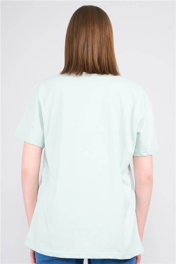 Çetinkaya Fithit 3265 Bayan V Yaka Basic T-shirt Çağla Yeşili